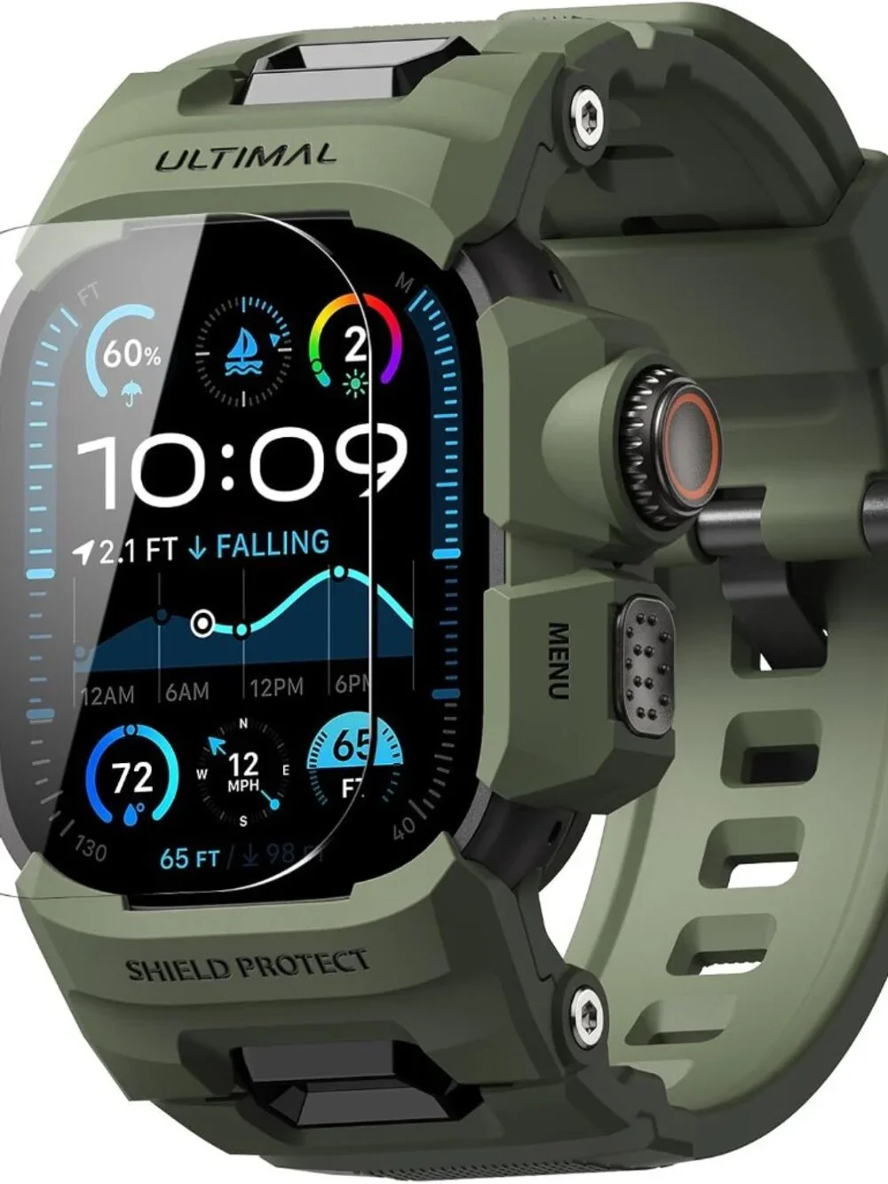 Rugged Case - Band for Apple Watch 49mm,Compatible with Apple Watch Ultra 3/2/1